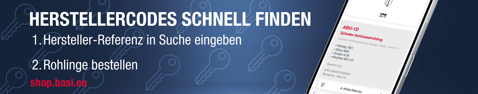 Schlüssel Referenzen und Herstellercodes schnell finden